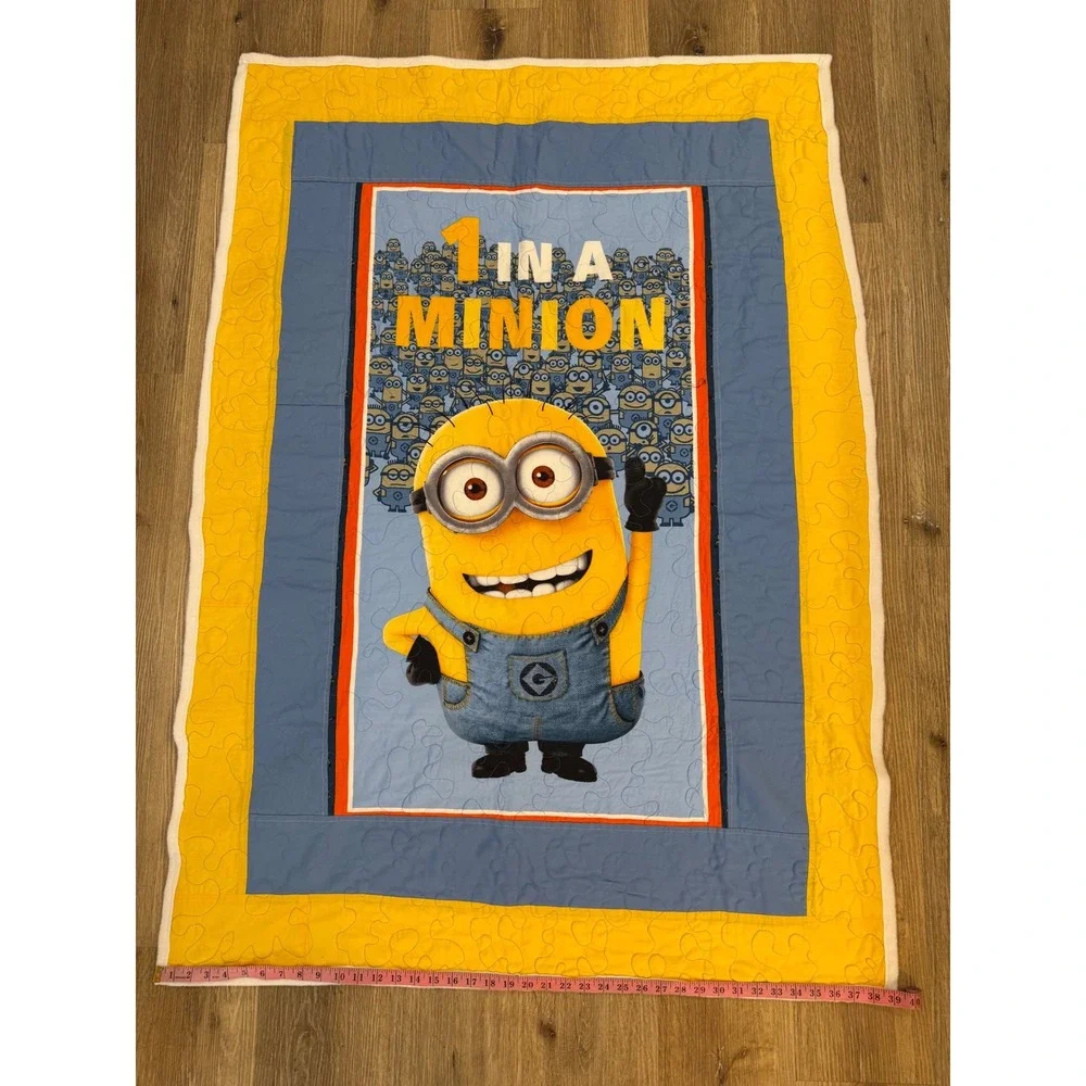 Despicable Me 1 In A Minion Quilted Throw Blanket Kids Blue Yellow Handmade